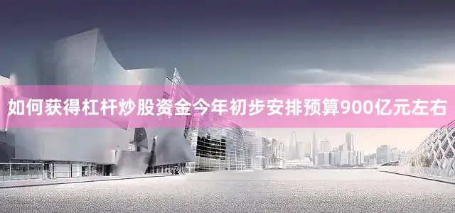 如何获得杠杆炒股资金今年初步安排预算900亿元左右